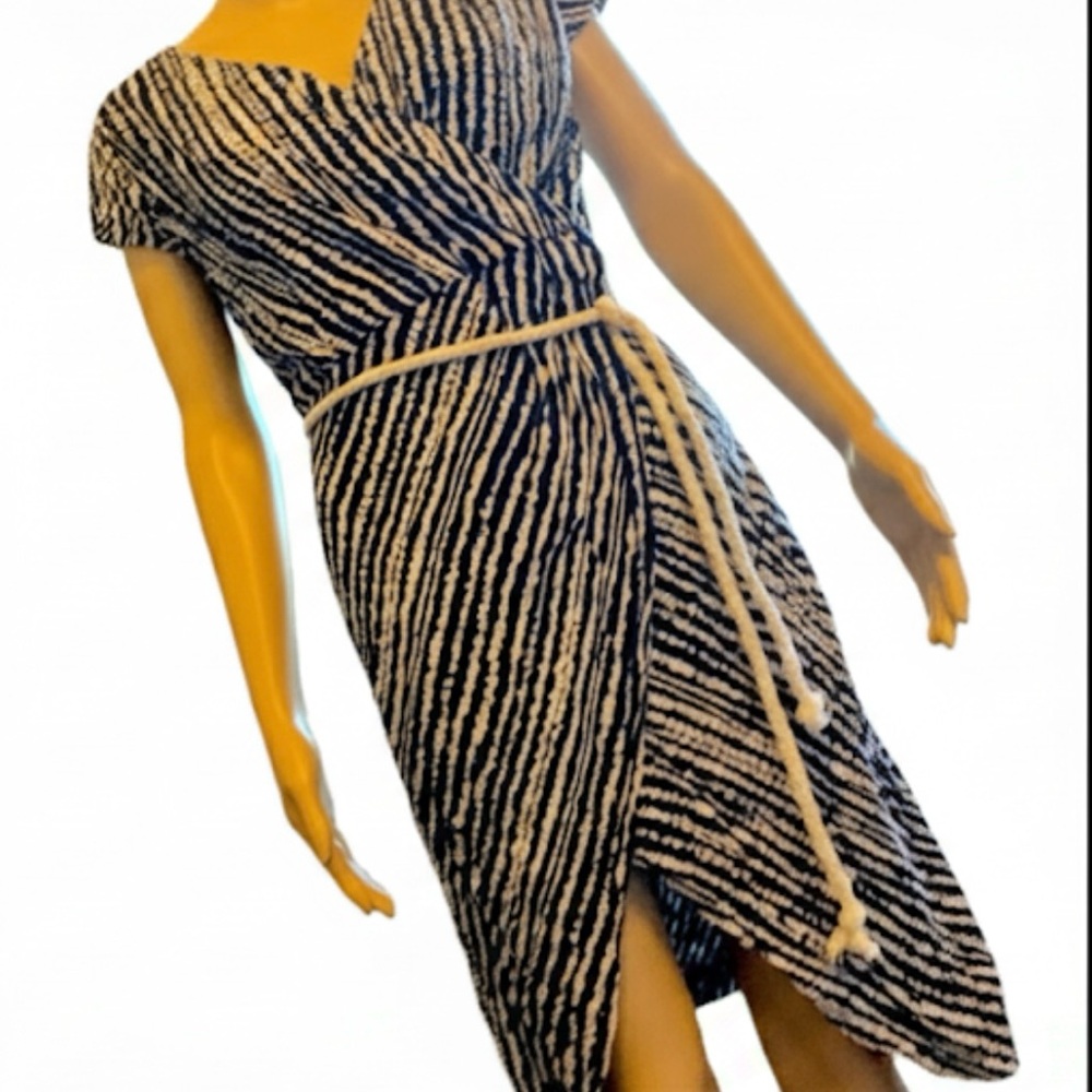 Pink Martini Black and White Striped Maxi Dress with Rope Waist
